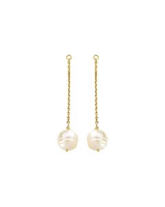 14kt Yellow 9-11mm Freshwater Cultured Pearl Earring Jackets
