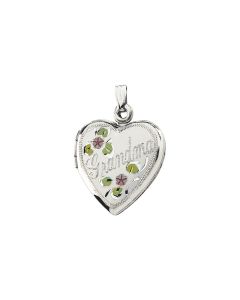 Sterling Silver Grandma Heart Shape Locket