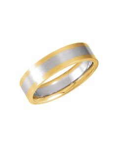 14kt White & Yellow 6mm Band Size 10