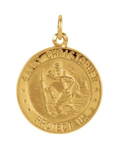14kt Yellow 18mm St. Christopher Medal