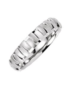 14kt White 5mm Wedding Band Size 12