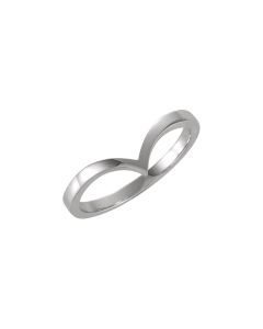 14kt White V-Shaped Band