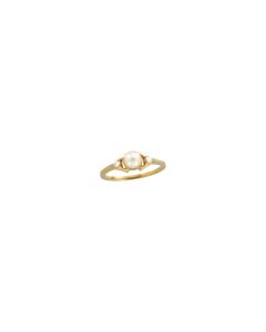 Akoya Cultured Pearl & Diamond Ring