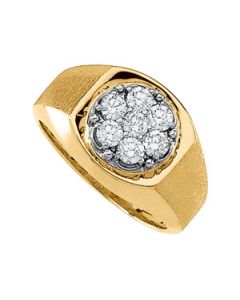 Gents Diamond Ring 14K Yellow Gold 1 Ct