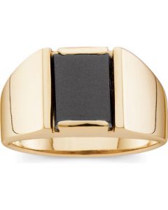 GENUINE ONYX RING 14K Yellow Gold 10.00X08.00 MM ONE PIECE