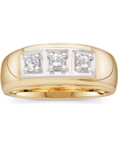 Gents Diamond Ring 14K Yellow Gold 1/3 Ct Tw