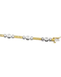 Two Tone Diamond Bracelet 14K Yellow/White Gold 1 Ct Tw