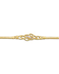 7  Length Diamond Bracelet 14K Yellow Gold 1/10 Ct Tw