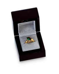 Black Lacquered Wood Single Ring Box N\A  Single Ring Box