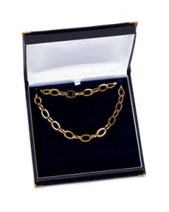 Blue Crocodile Grain Necklace Box N\A  Neck/Omega Box