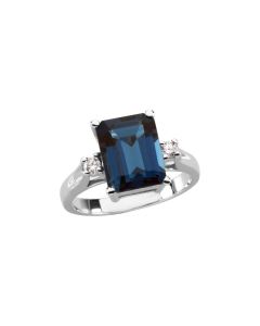 London Blue Topaz & Diamond Ring
