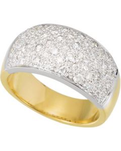 Two Tone Diamond Ring 14K White/Yellow Gold Size 08.00