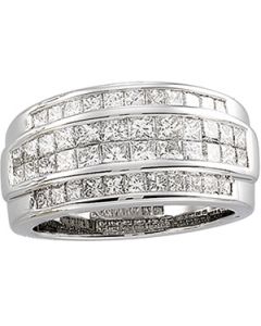 Diamond Ring 14K White Gold Size 08.00