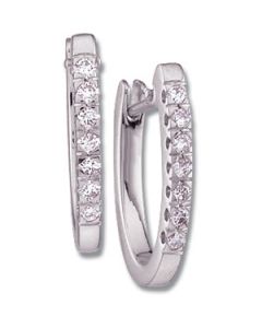 Diamond Earring 14K White Gold Pair 1/5 Ct Tw