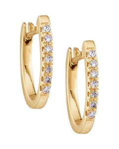 Diamond Earring 14K Yellow Gold Pair 1/5 Ct Tw