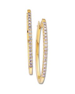 Diamond Earring 14K Yellow Gold Pair 1/2 Ct Tw