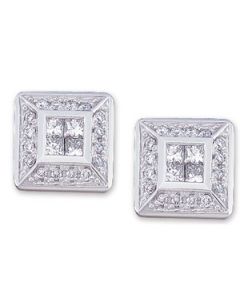 Diamond Earring 14K White Gold Pair