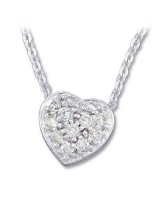 Diamond Heart Necklace 14K White Gold Necklace