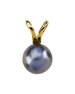 Akoya Cultured Black Pearl Pendant 14K White Gold 05.00 Mm