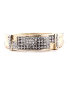 Midwest Jewellery 10K Gold Mens Wedding Band Ring Pave Set 6mm wide 1/5ctw Diamond 