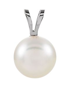 14kt White 7mm Akoya Cultured Pearl Pendant 
