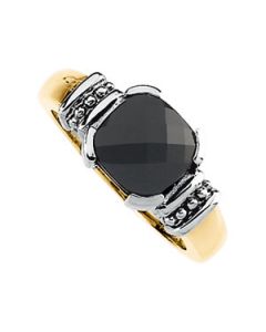 Genuine Onyx Ring 14K Yellow Gold 08.00X08.00 Mm