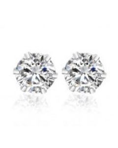 Diamond Stud Earrings in Platinum Round Diamonds 0.30ct 3mm 