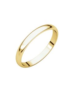 10kt Yellow 2.5mm Half Round Light Band