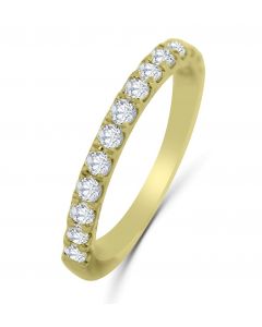 14K Yellow Gold Wedding Band Anniversary Ring 1/2ctw (0.50ctw) Diamond 2.5mm 14 Round Diamonds