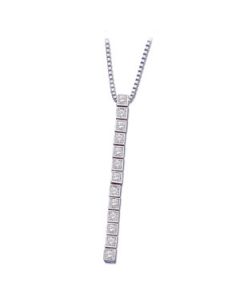 Diamond Necklace 14K White Gold 1/6 Ct Tw