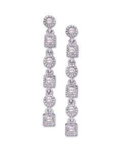 Diamond Earring 14K White Gold Pair