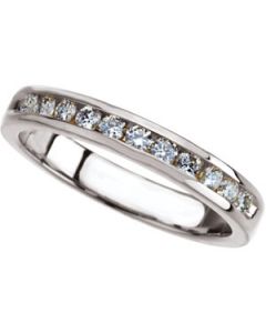 Diamond Band 14K White Gold Size 07.00  1/3 Ct