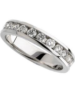 Diamond Band Platinum  Size 08.00  3/4 Ct Tw
