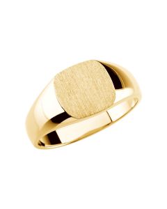 14kt Yellow 10mm Men's Solid Signet Ring 