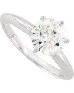 Created Moissanite Solitaire Engagement Ring 14K White Gold 07.50 Mm