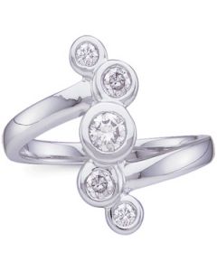 Right Hand Diamond Ring 14K White Gold 1/2 Ct Tw