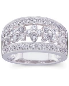 Diamond Ring 14K White Gold 3/4 Ct Tw