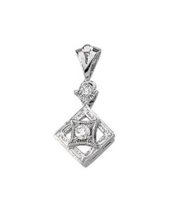 Diamond Pendant 14K White Gold .07 Ct