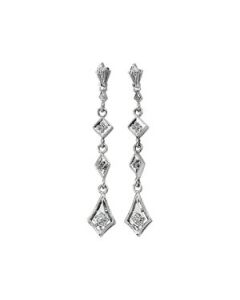 Diamond Earring 14K White Gold Pair 1/10 Ct Tw