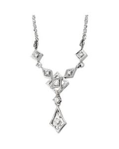 Diamond Chandelier Necklace 14K White Gold 1/8 Ct Tw