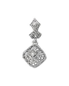 Diamond Pendant 14K White Gold .07 Ct Tw
