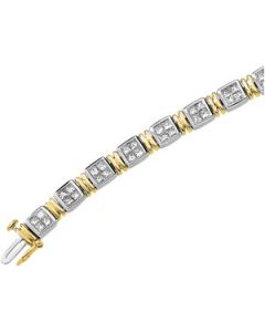 Two Tone Diamond Bracelet 14K White/Yellow Gold Bracelet
