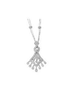 Diamond Necklace 14K White Gold 1/2 Ct Tw