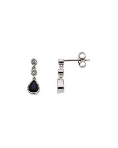 Blue Sapphire & Diamond Earrings