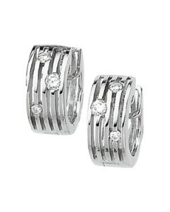 Diamond Earrings 14K White Gold 1/5 Ct Tw Pair
