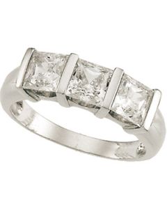 Cubic Zirconia Ring Sterling Silver  Size 08.00