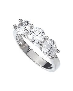 Cubic Zirconia Ring Sterling Silver  Size 07.00
