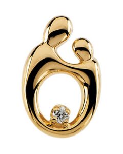 Mother & Child Sm Diamond Pendant 14K Yellow Gold 