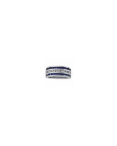 14kt White Sapphire & 1/2 CTW Diamond Anniversary Band Size 7
