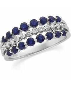 Bridal Anniversary Band 14K White Gold 1/5 Ctdw & Saph